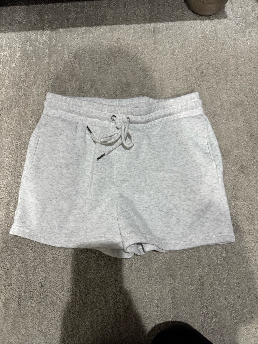 Women's Light Gray Drawstring Athletic Shorts